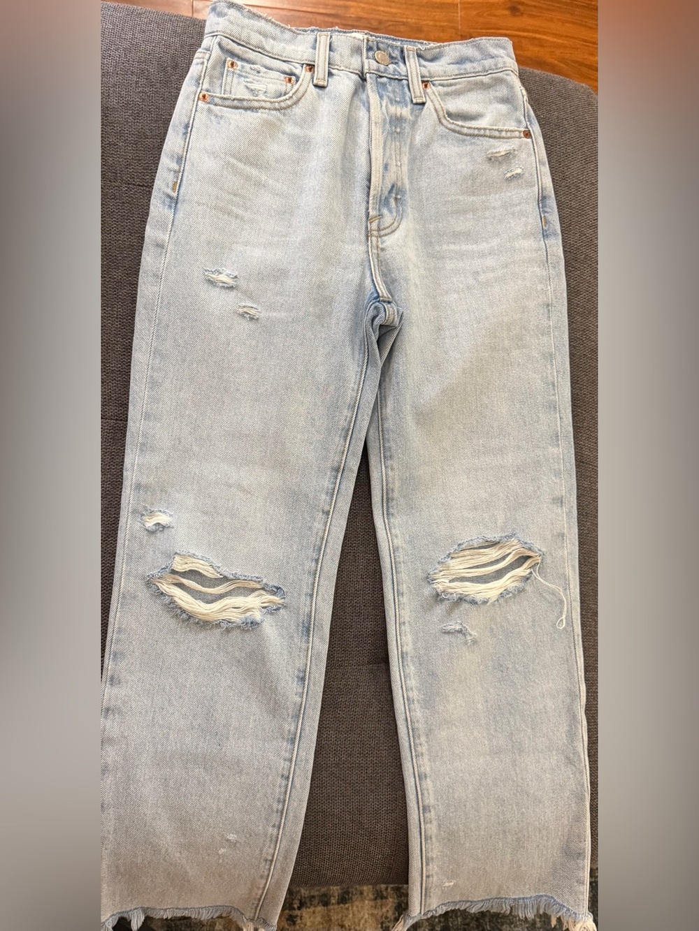 pistola Light Wash Distressed Boyfriend Jeans
